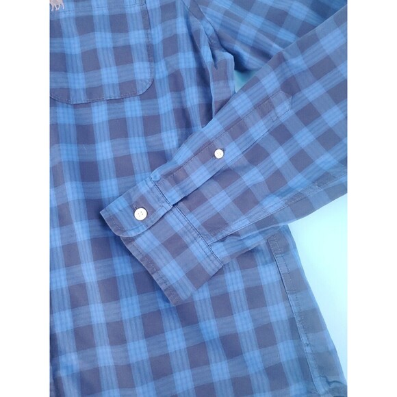 Abercrombie & Fitch Xxl Button Down Blue Plaid Chest Pocket Logo Long Sleeve - Picture 11 of 14